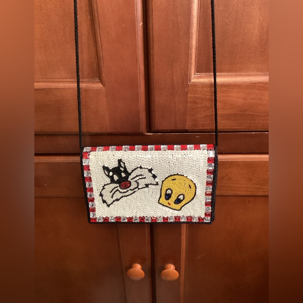 🚨Sale🚨 Vintage Sylvester and Tweety Whittall & Shon Sequin Purse Bag Loony Toons